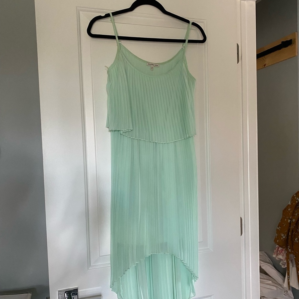 Mint high low dress